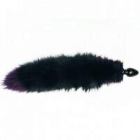 Черно-фиолетовый лисий хвост Wild Lust анальная пробка, 40 мм - артикул 10129